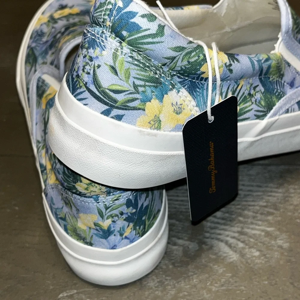 Tommy Bahama Blue Yellow Floral Slip On Ferris Sneakers Women’s 9 NWOB Canvas - Picture 5 of 8
